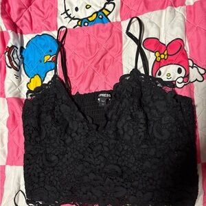 Express Black Lace Top